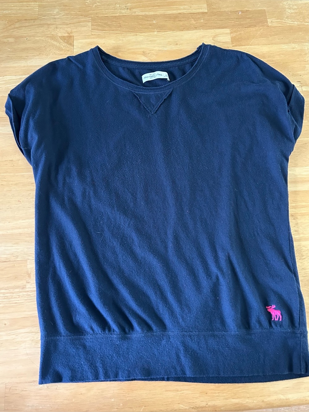 Abercrombie and Fitch Navy Blue Y2K Short Sleeve Shirt